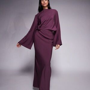 Elegant Purple Long Sleeve Dress